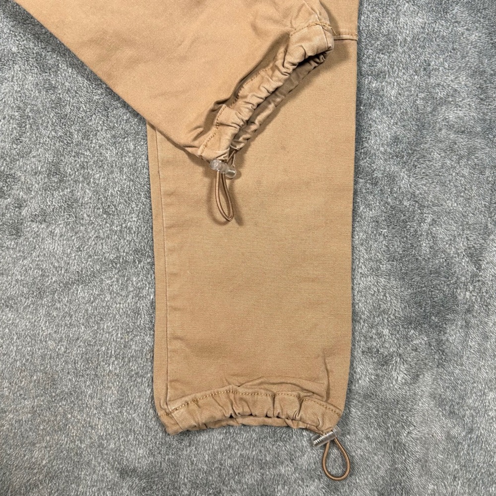 PacSun Mens Slim Fit Cargo Pants Tan Light Khaki Drawstring Elastic Waist Small - Picture 7 of 13